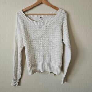 Free People Bow Back Pullover in Ivory M